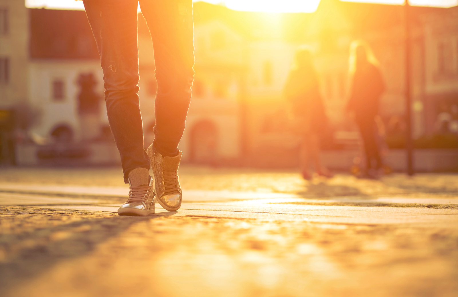 An image of a person's legs walking